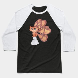 Orange Tabby Fairy Cat Baseball T-Shirt